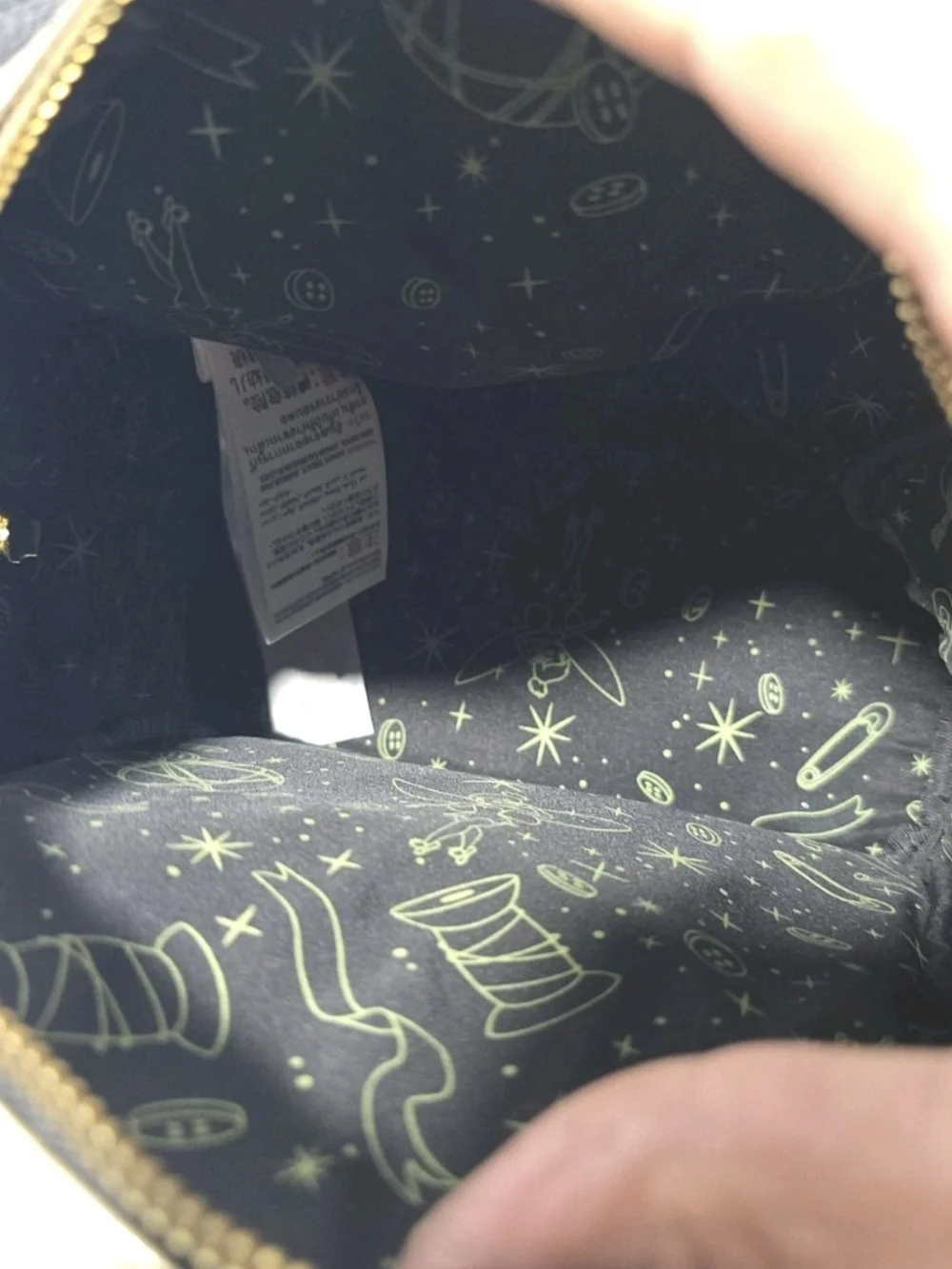 Loungefly Disney Tinker Bell Black Mini Backpack Lights Up